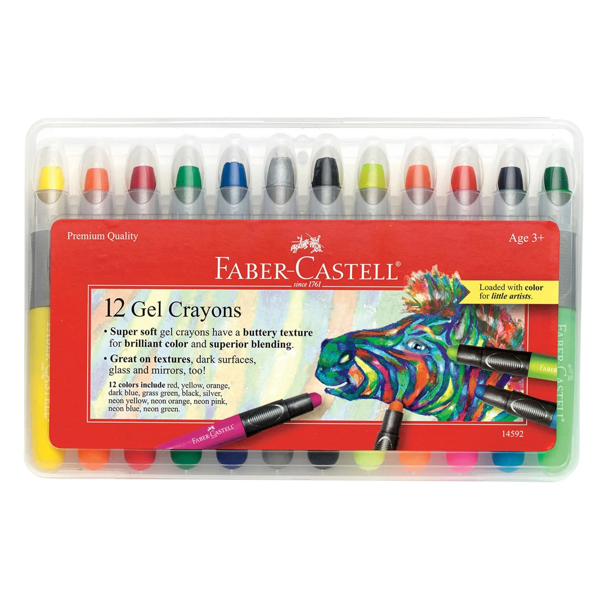 12 Gel Crayons in Storage Case - #14592