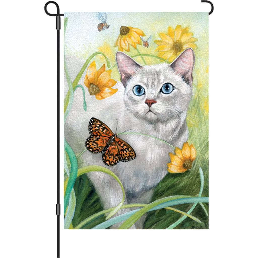 12 in. Cat Garden Flag - The Wanderer