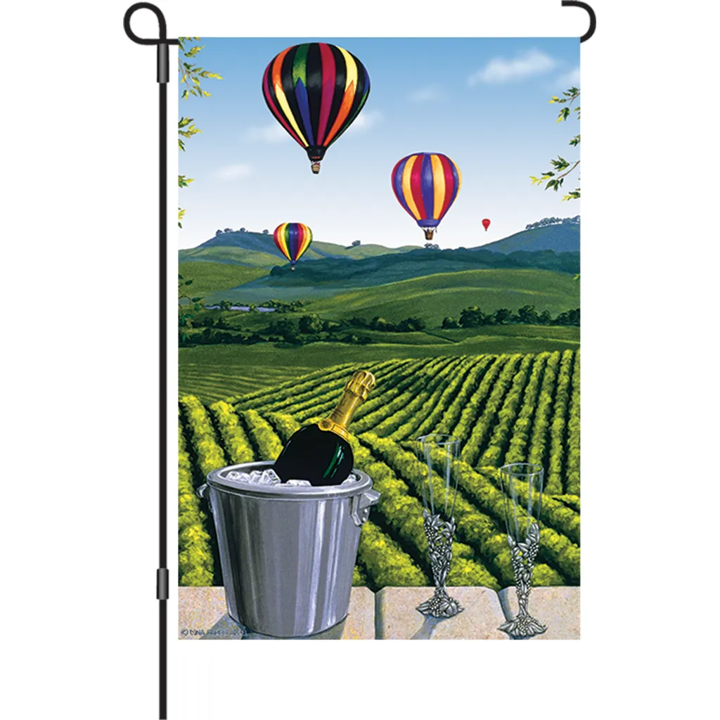 12 in. Vineyard Garden Flag - Waiting for the Winner