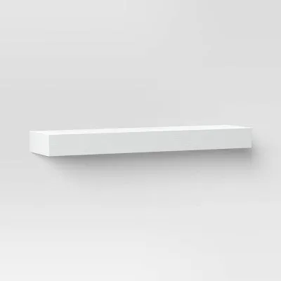 24" Floating Dark Wood Shelf White - Threshold