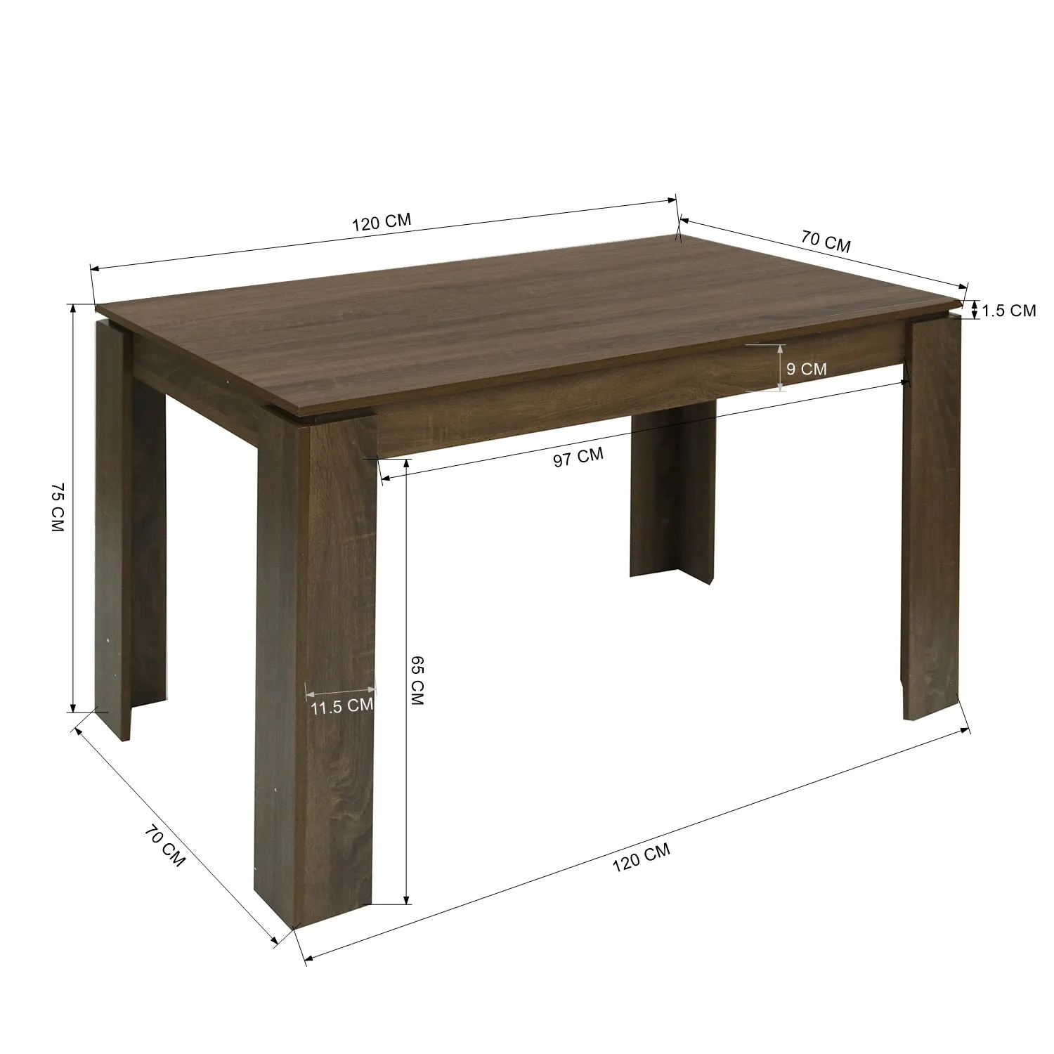 47.2" / 62.9" Farmhouse Dining Table-HomyCasa