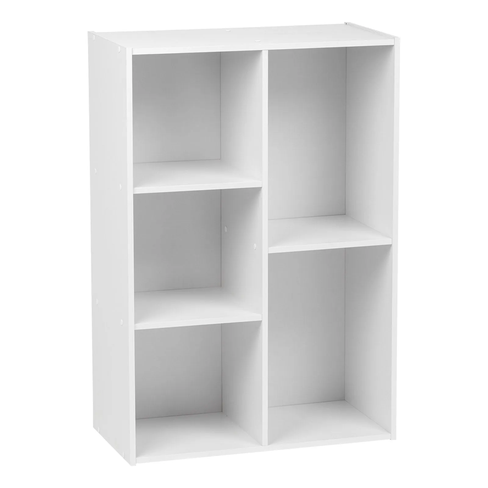 5 Compartment Open Bookshelf, Cube Storage Organizer, Closet Shelves, Wooden Bookshelf, White