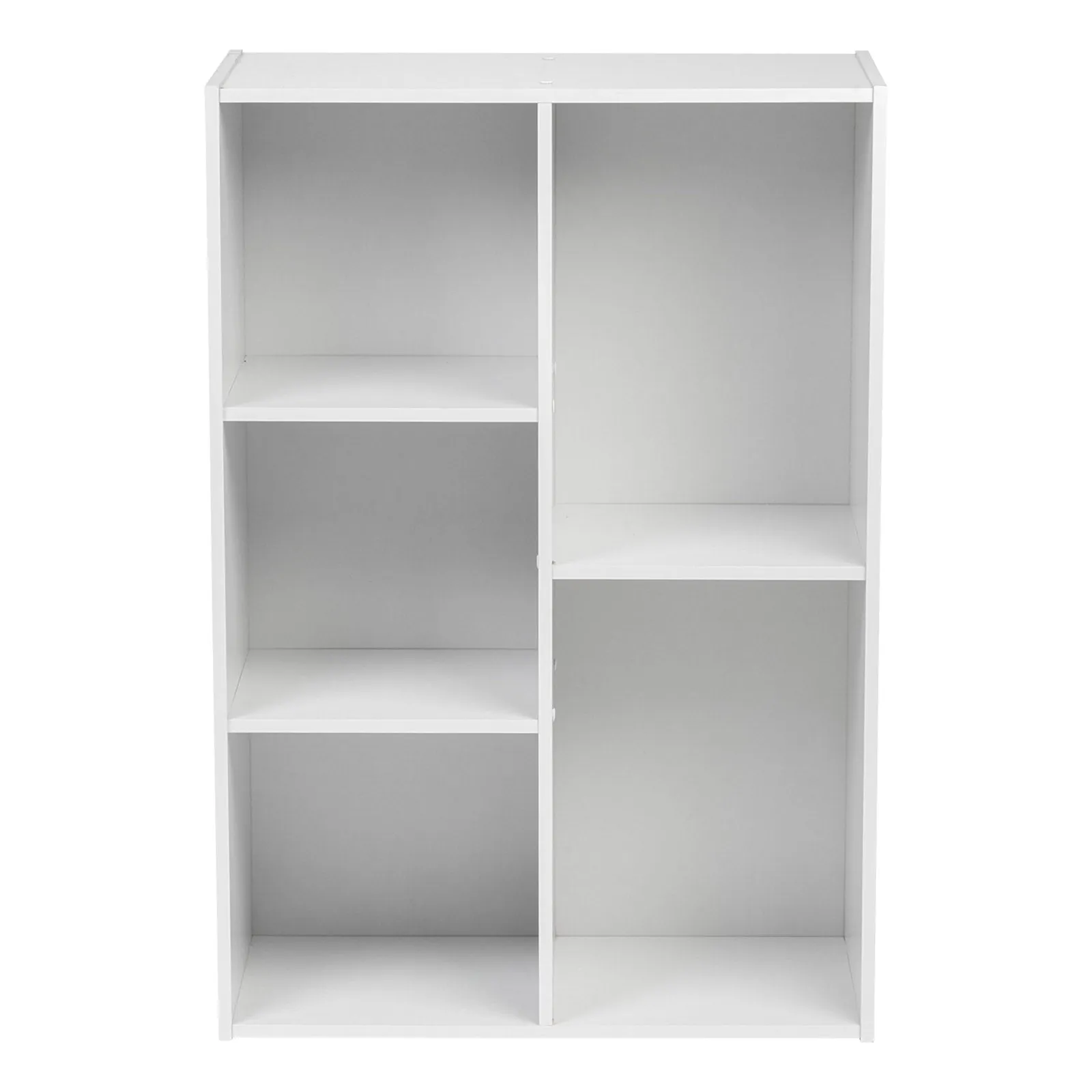 5 Compartment Open Bookshelf, Cube Storage Organizer, Closet Shelves, Wooden Bookshelf, White