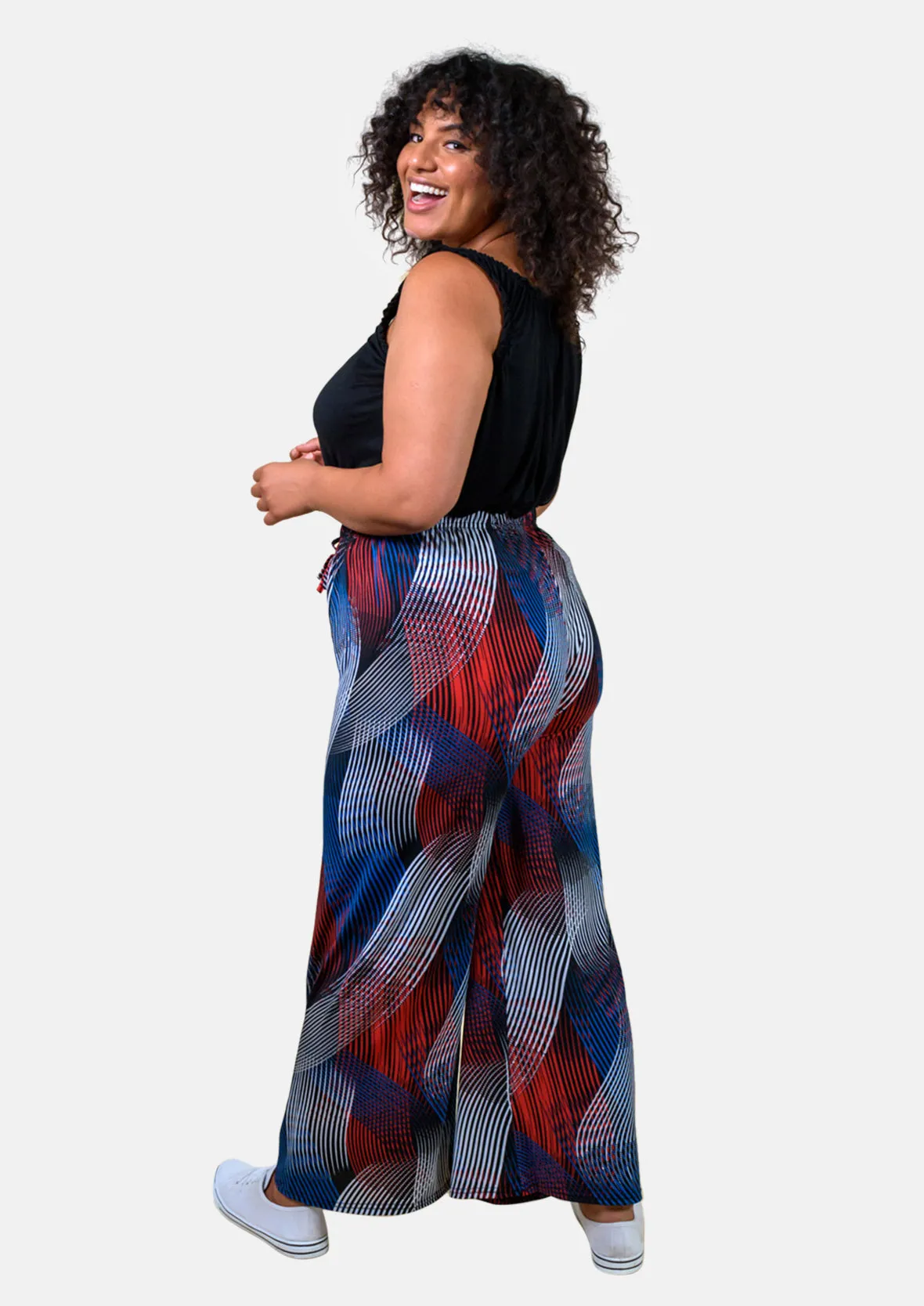 Abstract Pattern Wide Leg Trousers