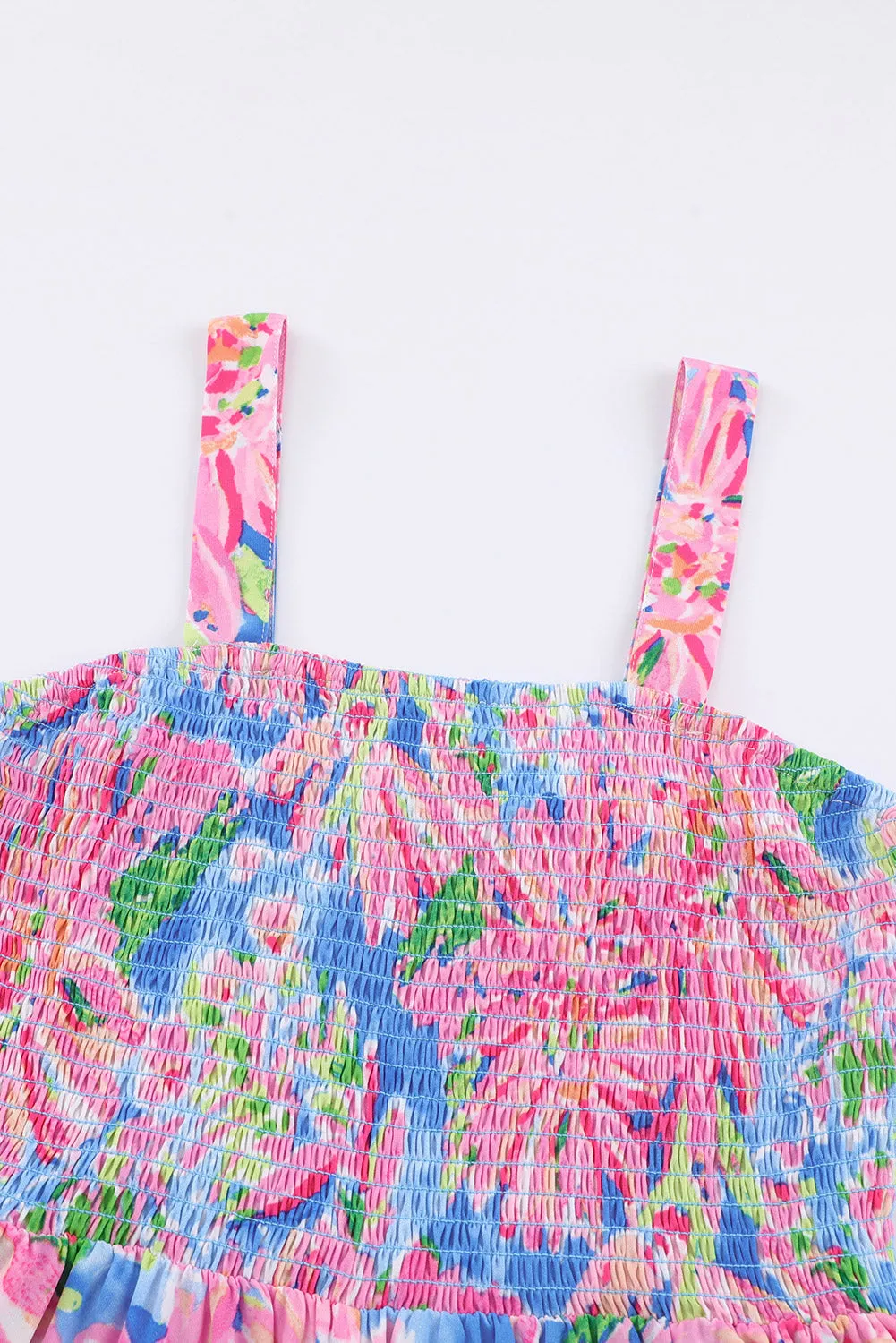 *APP EXCLUSIVE* Floral Smocked Square Neck Jumpsuit with Pockets