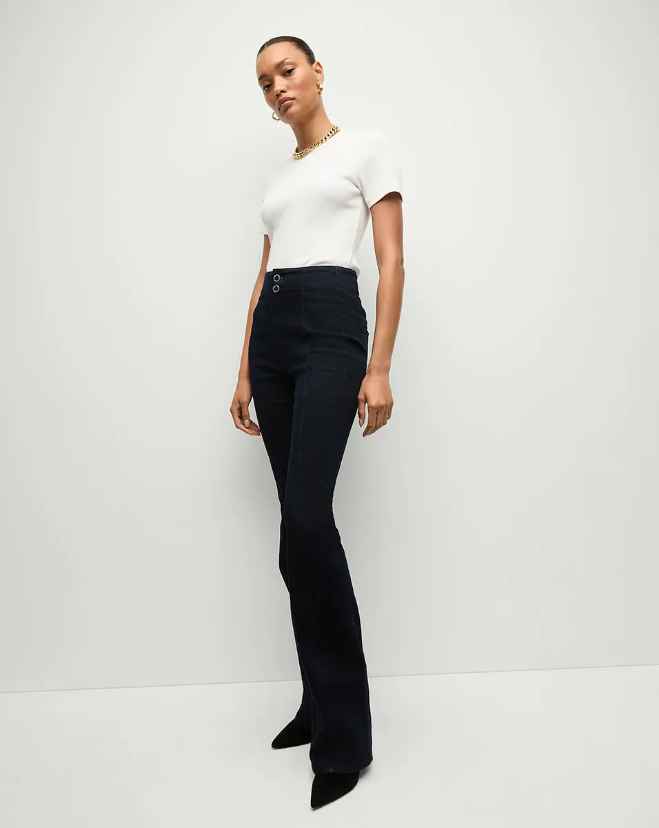 Beverly Seamed Skinny-Flare Jean