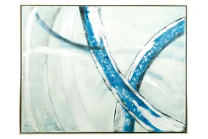 Blue/Silver Hand Painted Canvas Wall Art