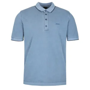 BOSS Pestructured Polo Shirt in Blue