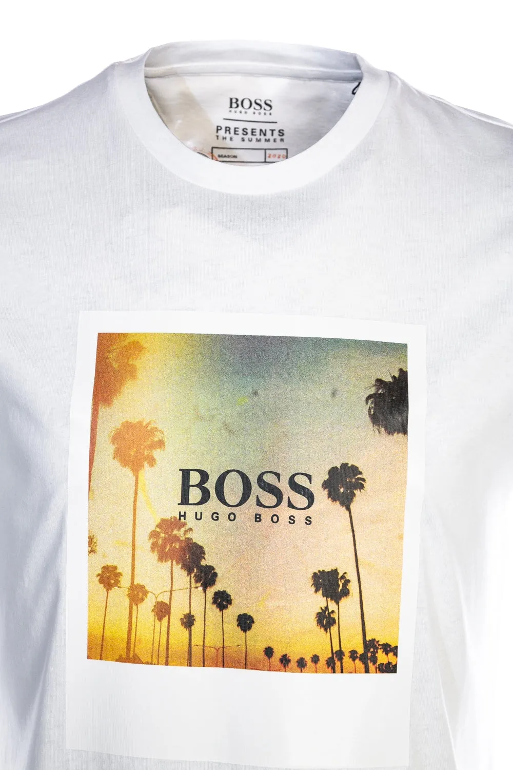 BOSS Tsummer 4 T Shirt in White Palm