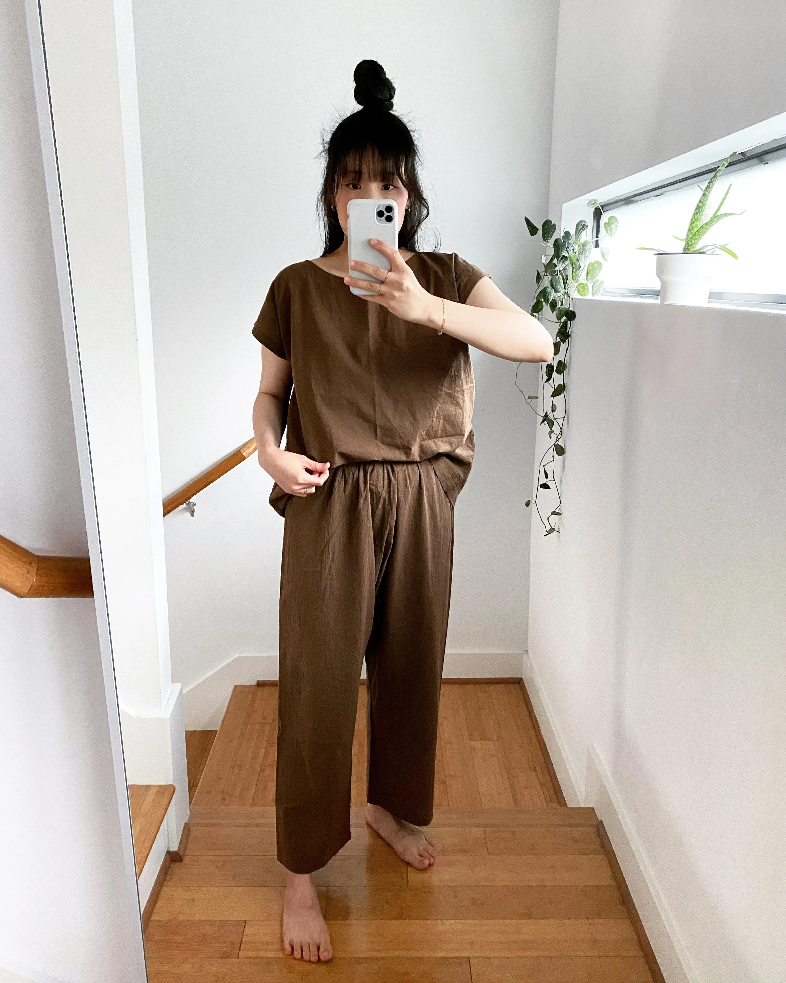 Brown Cotton Pants