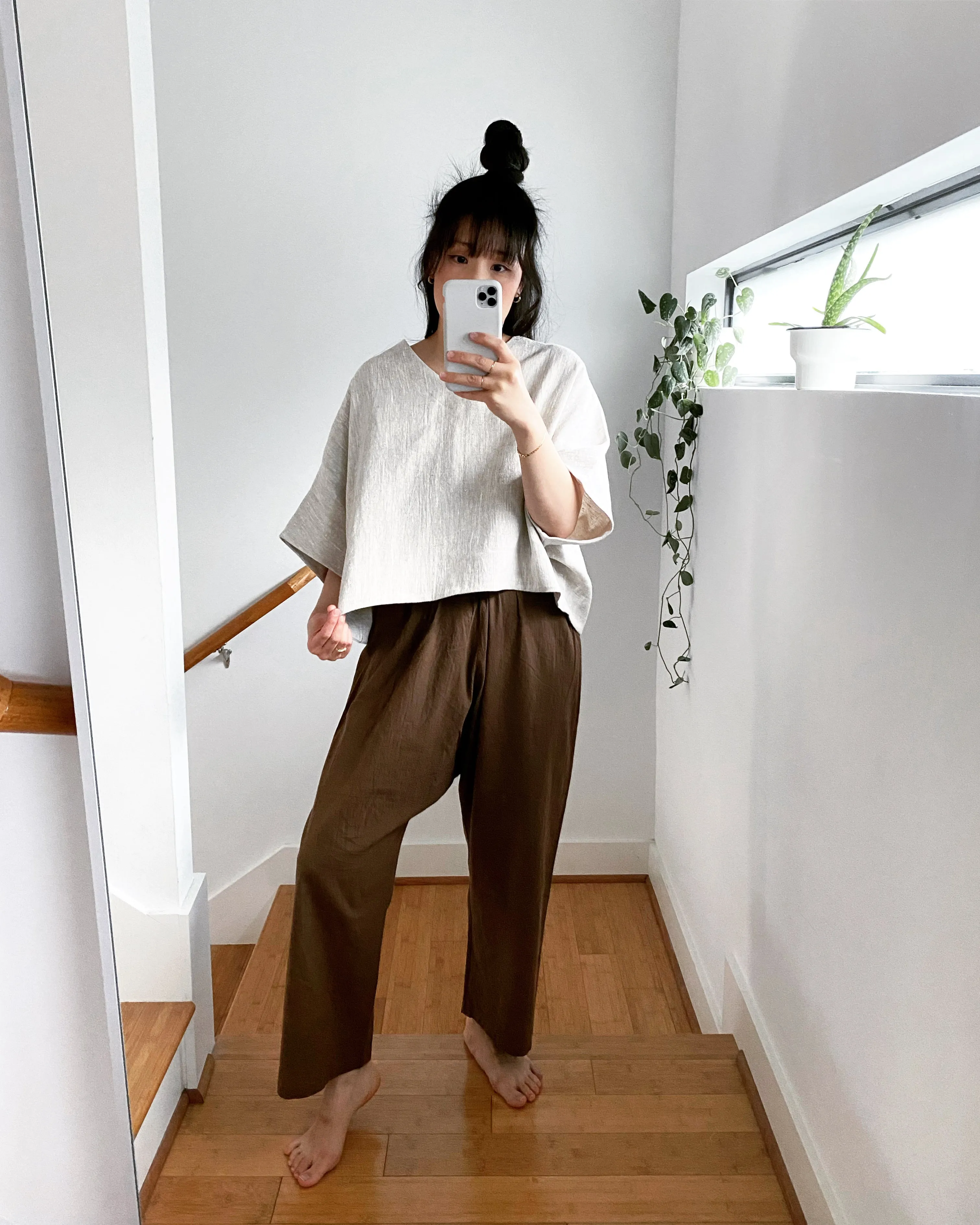 Brown Cotton Pants