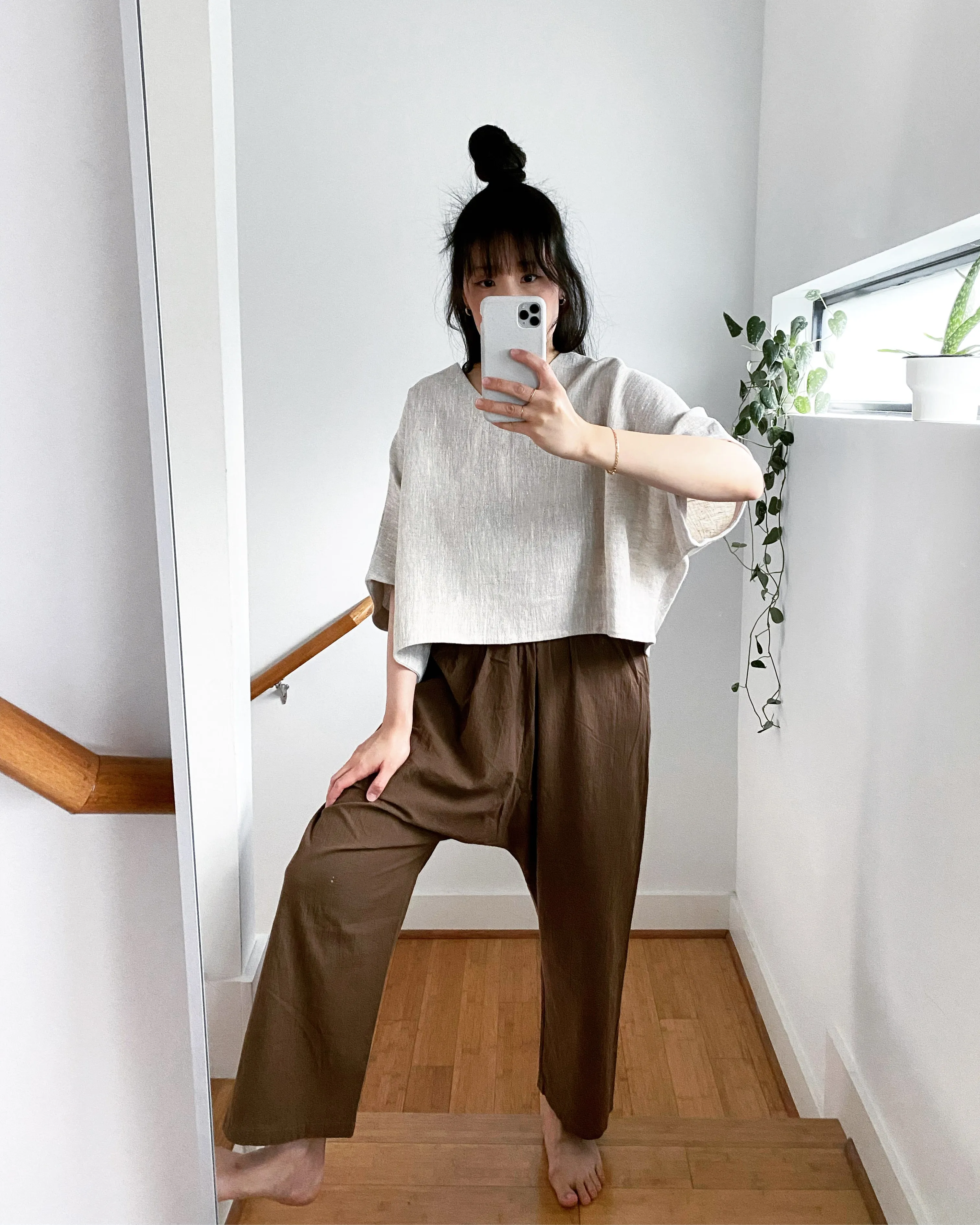 Brown Cotton Pants