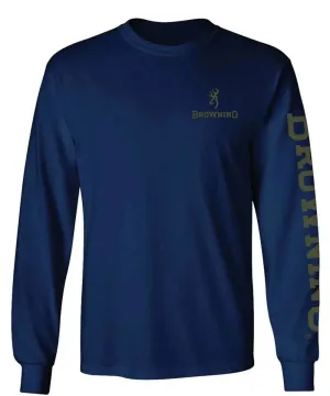 Browning Realtree Edge Flag (Navy) - Mens Long Sleeve T-Shirt