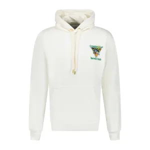 CASABLANCA LOGO EMBROIDERED HOODED SWEATSHIRT WHITE