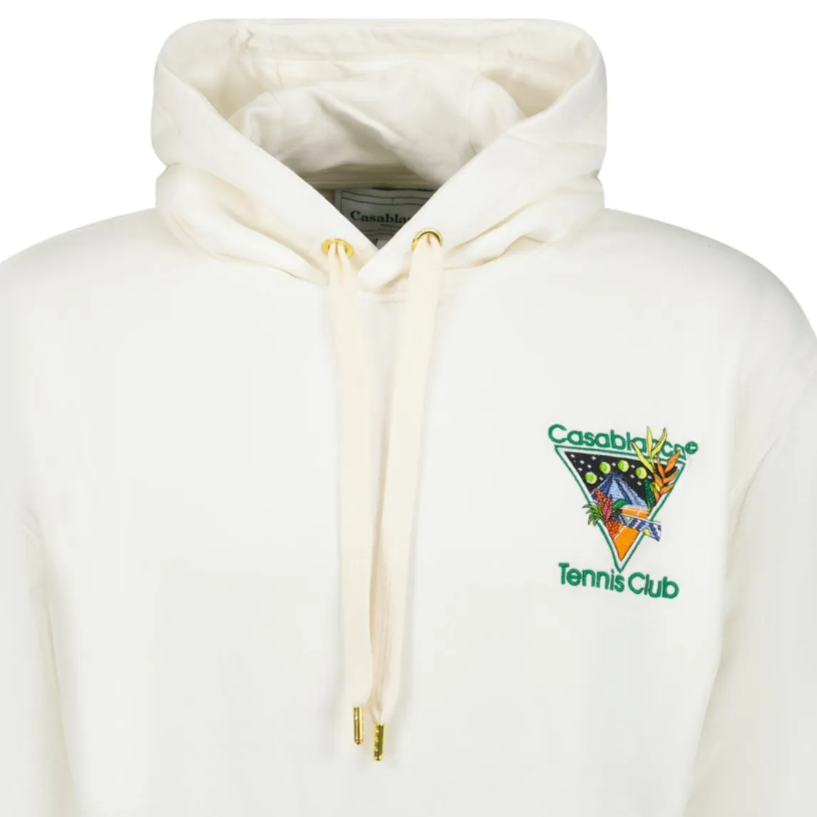 CASABLANCA LOGO EMBROIDERED HOODED SWEATSHIRT WHITE