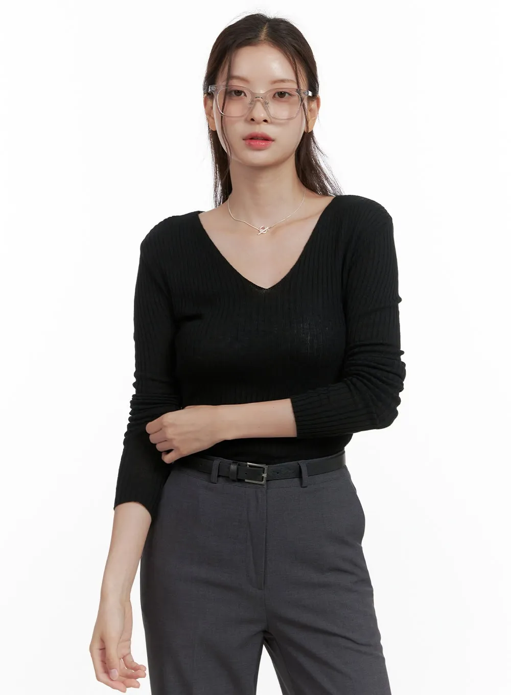 Cashmere V-Neck Long Sleeve OL416