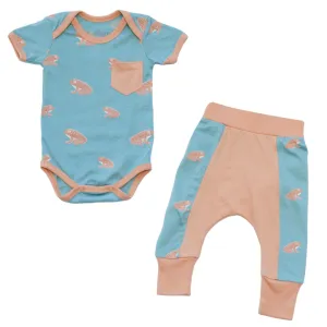 Cat & Dogma - Frog Two-piece Baby Bodysuit & Pants Set