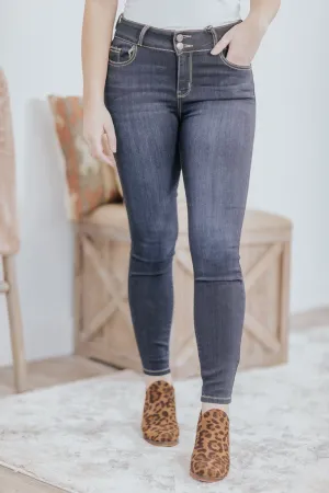 Chanel Cello Mid Rise Dark Wash Skinny Jean