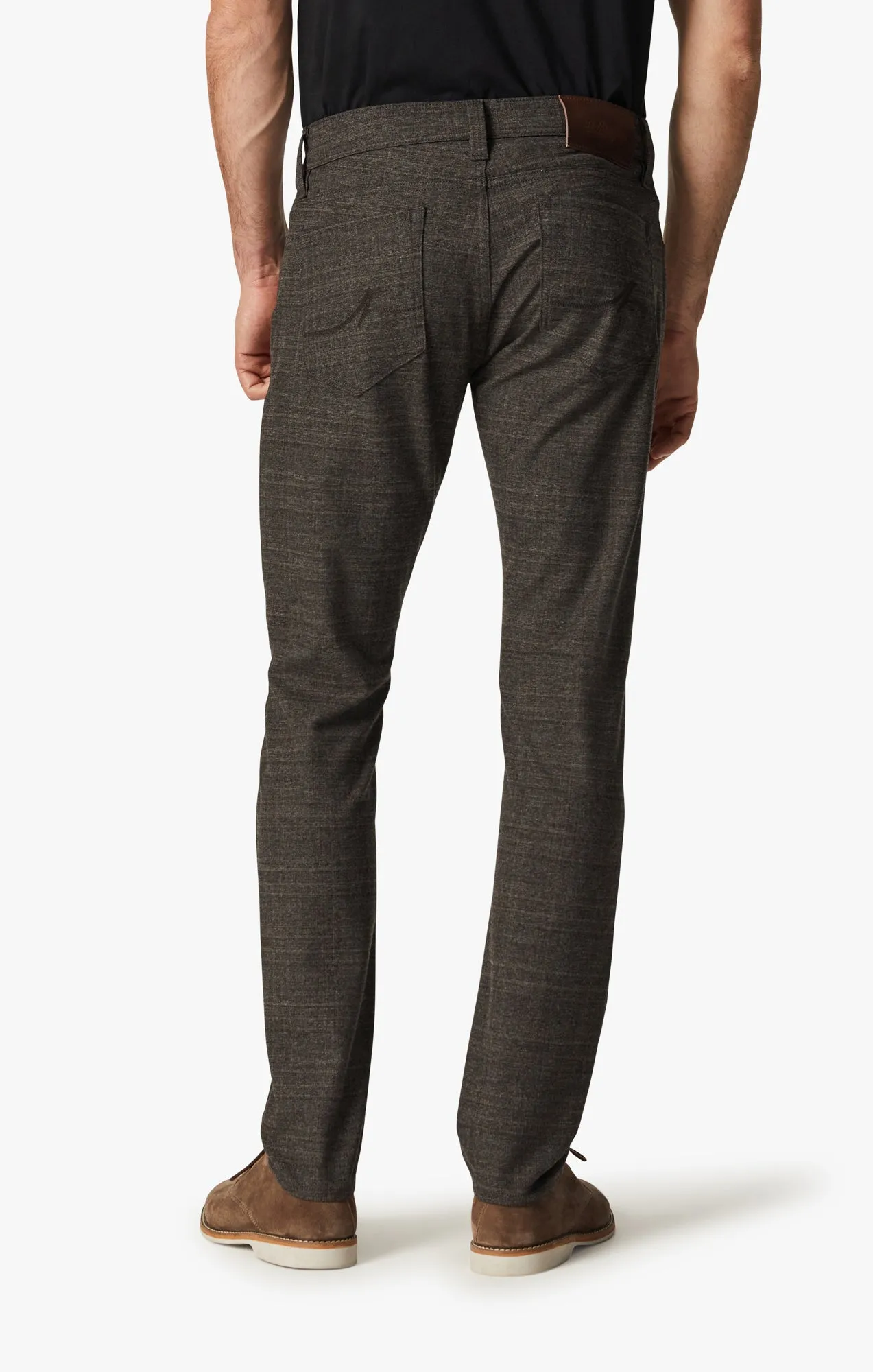 Cool Tapered Leg Pants In Brown Checked