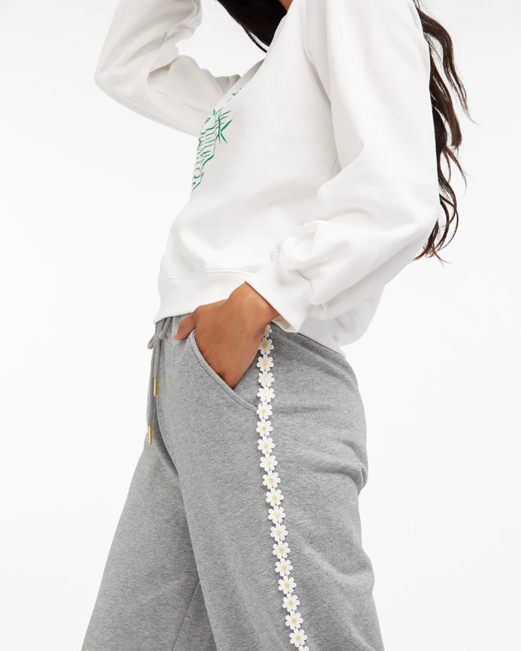 Daisy Chain Wide Leg Sweatpants