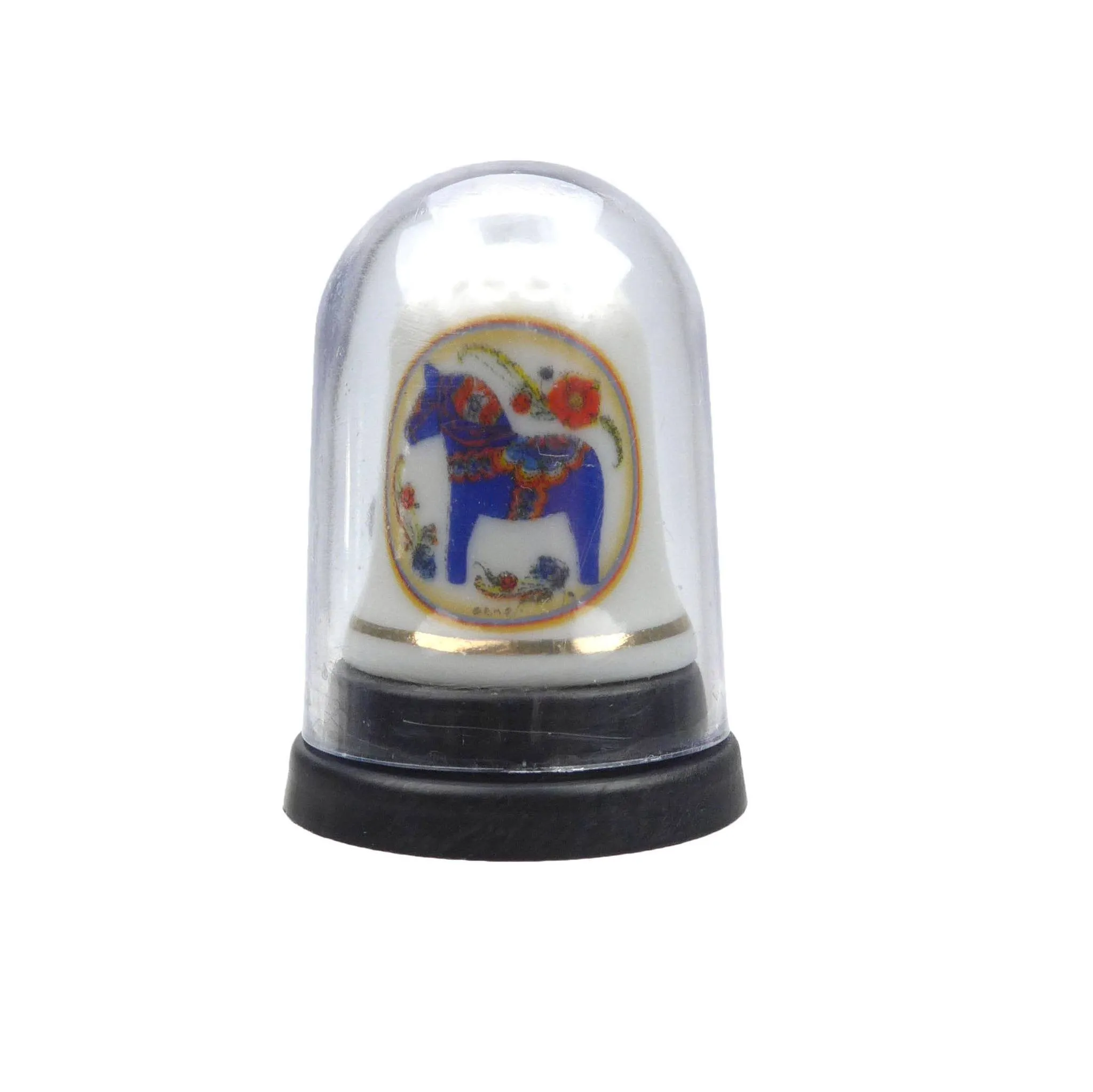 Dala Horse Souvenir Thimble Blue