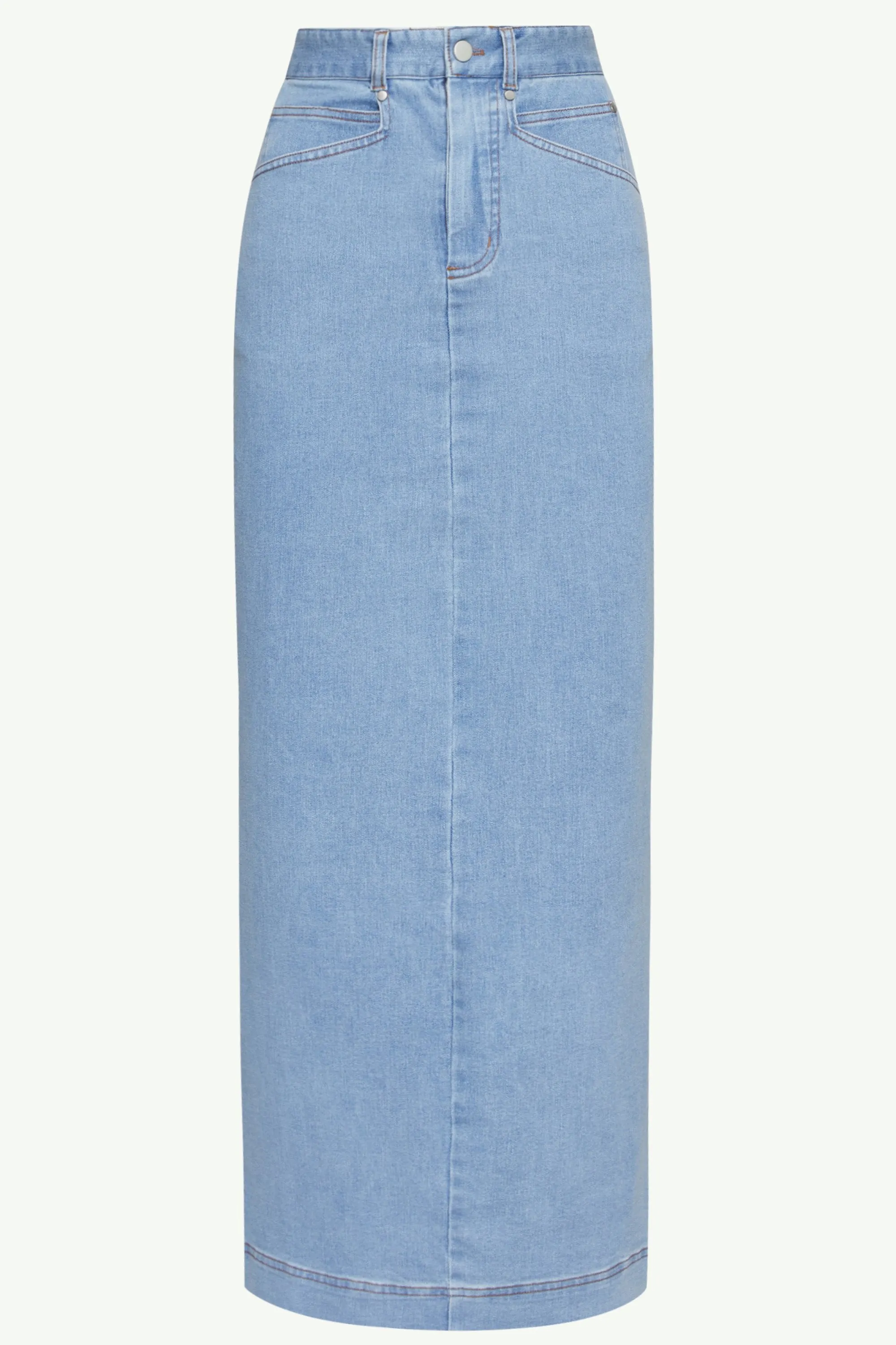 Denim Maxi Skirt - Light Wash