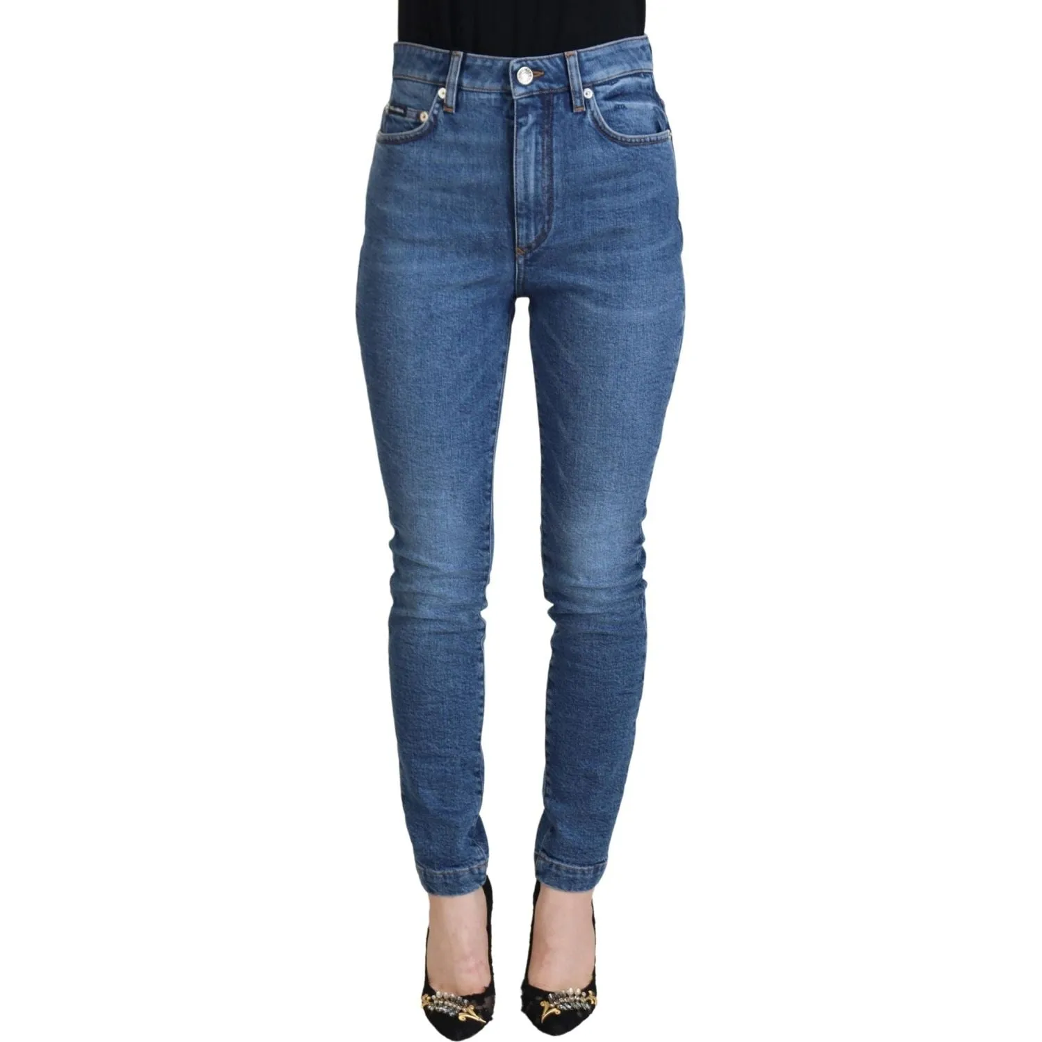 Dolce & Gabbana Chic Blue Denim Pants – Elegance Meets Comfort