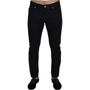 Dolce & Gabbana Elegant Black Silk Blend Denim Pants