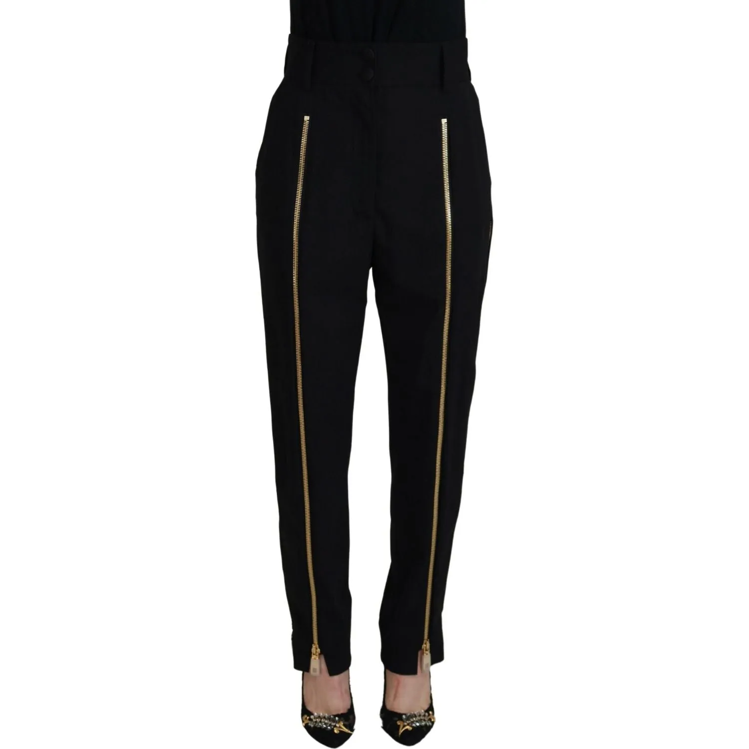 Dolce & Gabbana Elegant High Waist Tapered Wool Pants