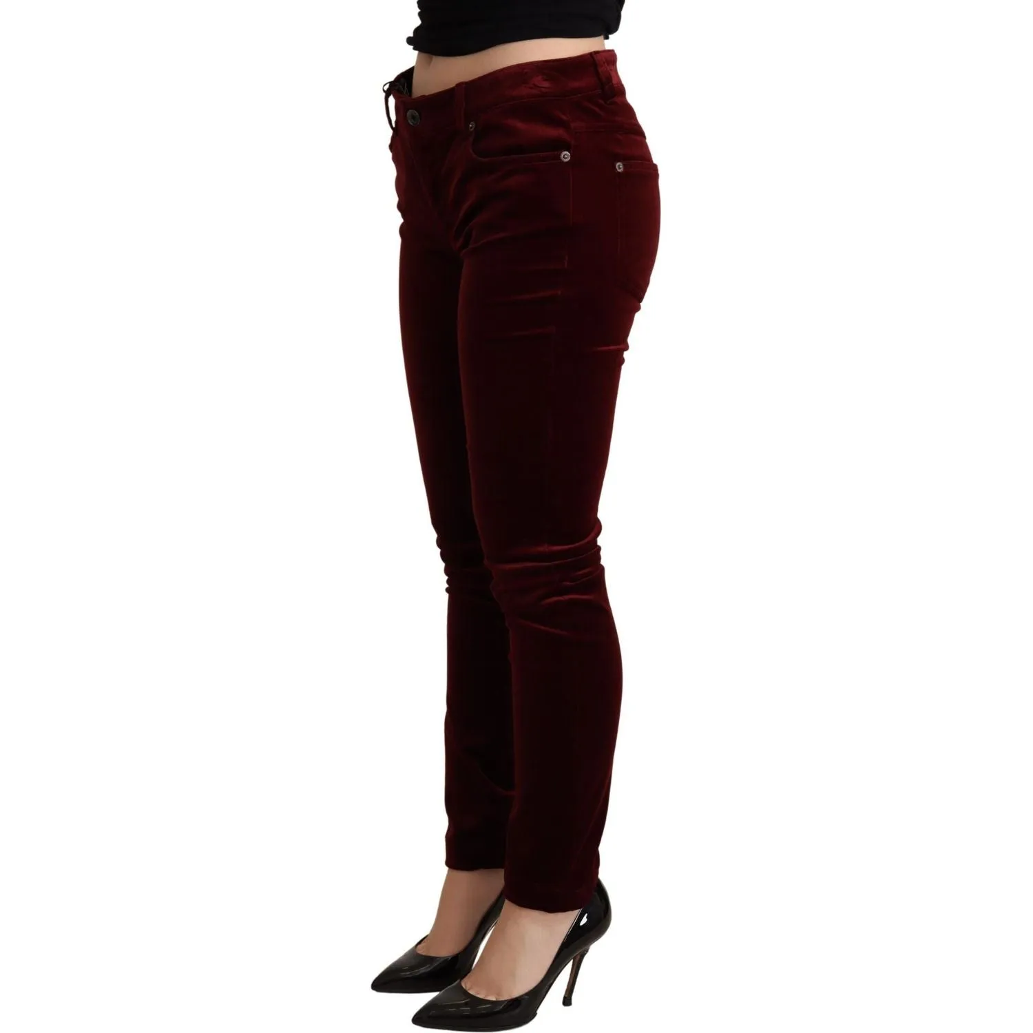 Dolce & Gabbana Exquisite Bordeaux Red Skinny Pants