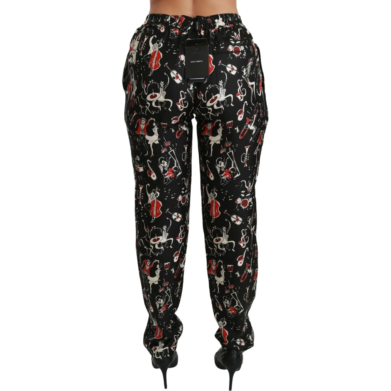 Dolce & Gabbana Sleek Silk Slim-Fit Mid-Waist Pants