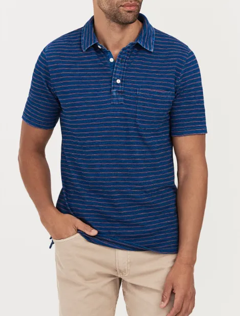 Faherty | Short Sleeve Indigo Polo