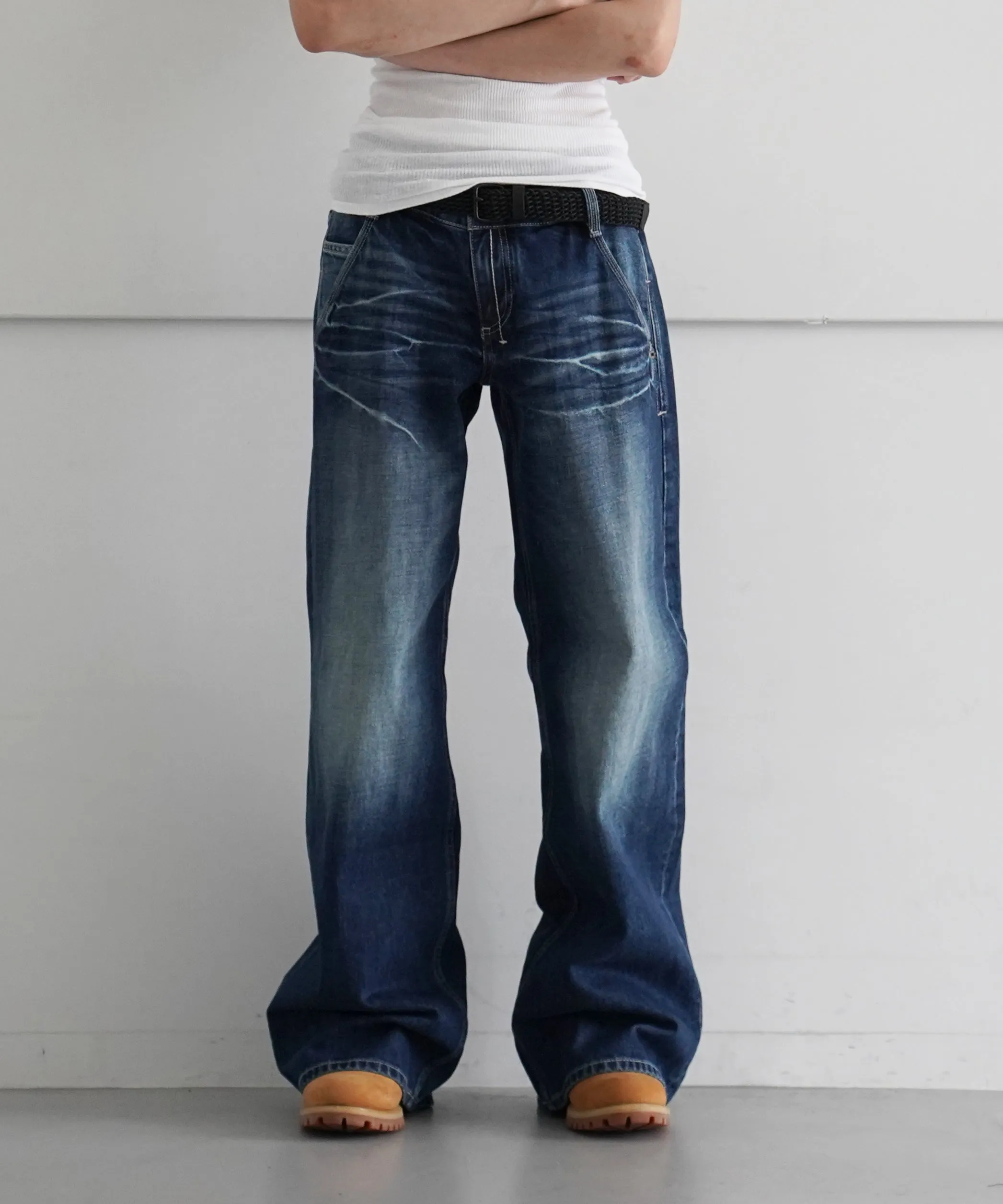 FAX COPY EXPRESS The Wide denim in Dark wash "DARK BLUE"