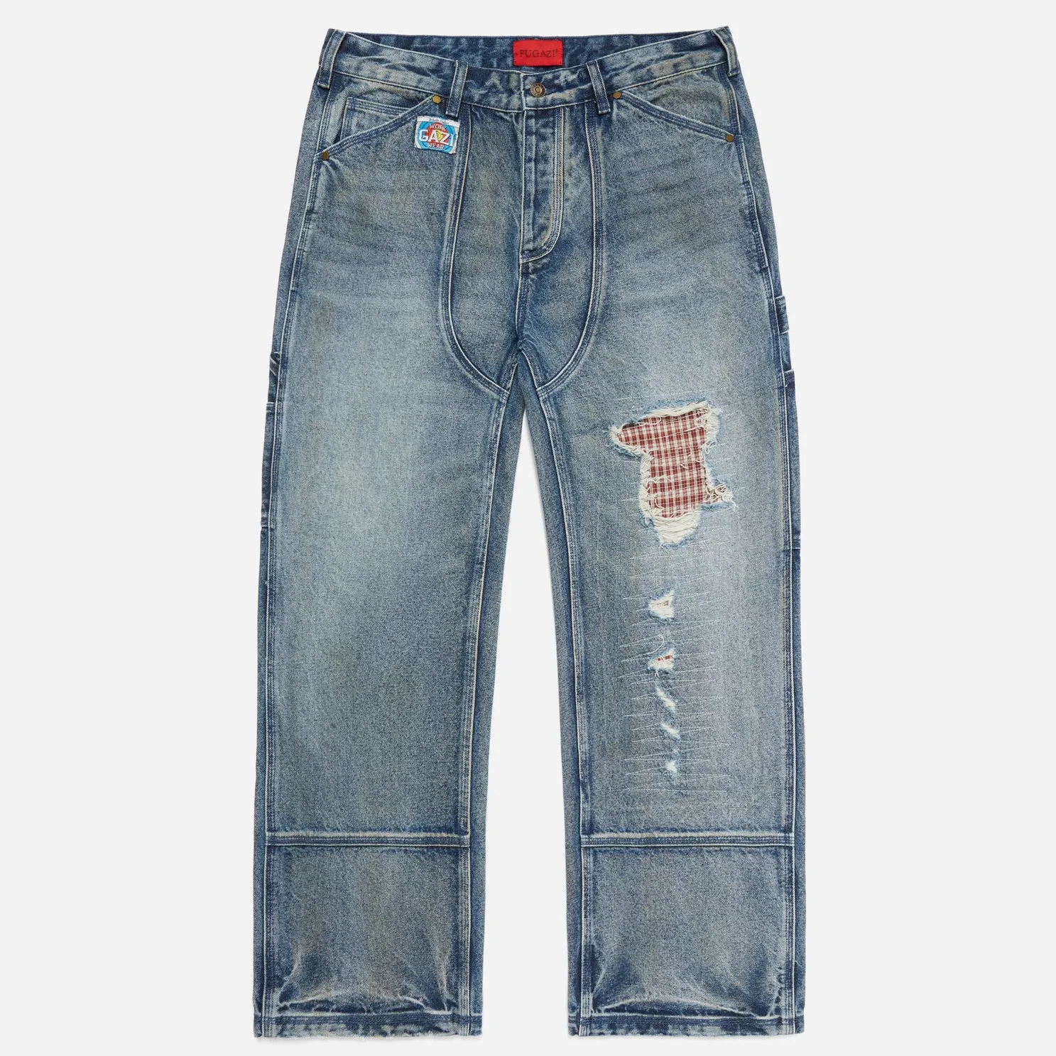 Fugazi 1940 Vintage-Inspired Mud Washed Denim Pants for Men