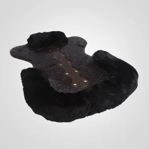 Gel-Eze Gel Sheepskin Trimmed Saddle Pad - Black/Black