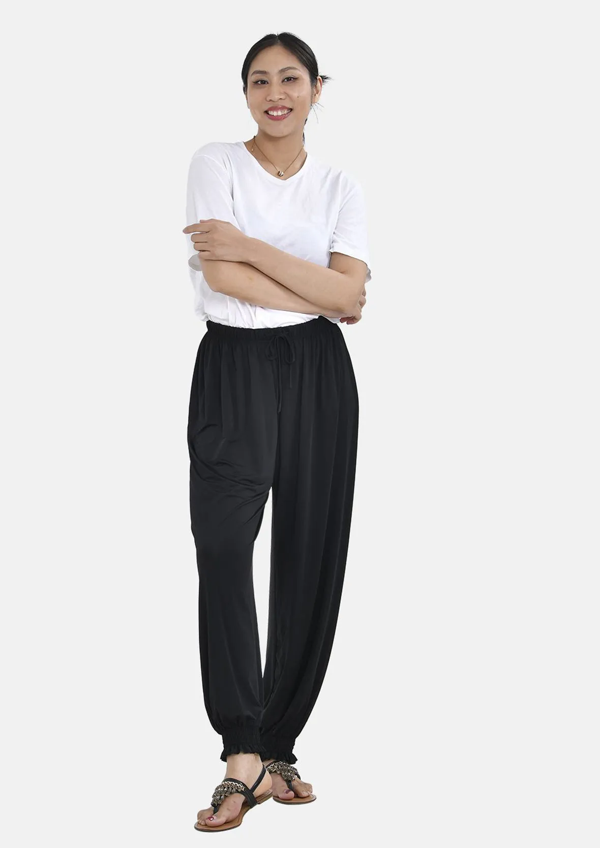 Harem Trousers With Elasticated Waist