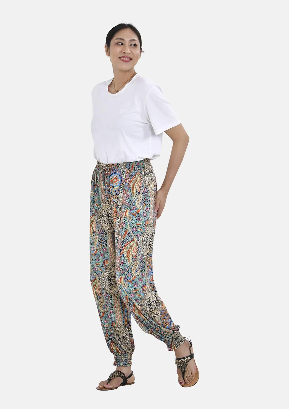 Harem Trousers With Elasticated Waist