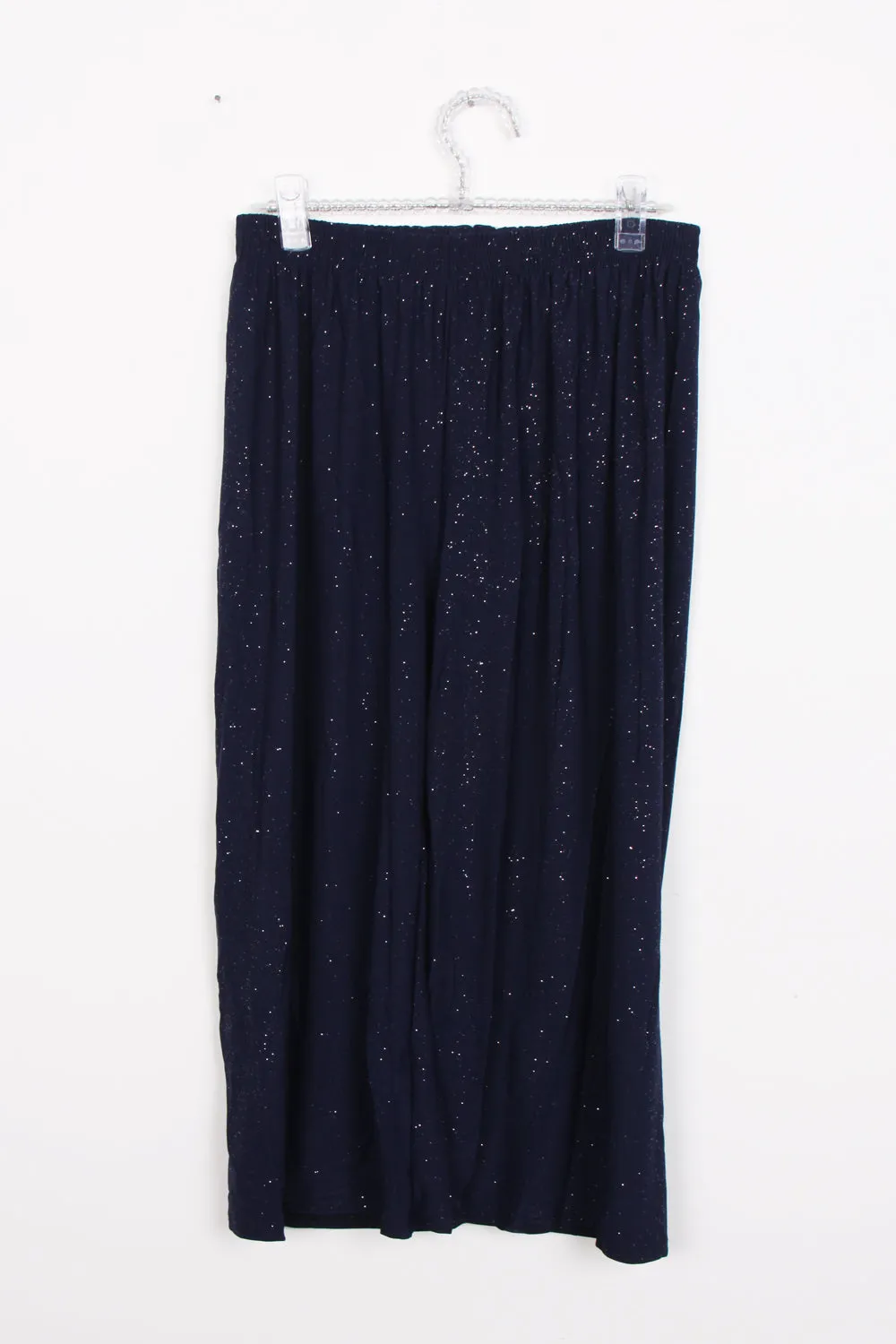 High Waist Sparkly Full Length Wide Leg Culotte Trouser