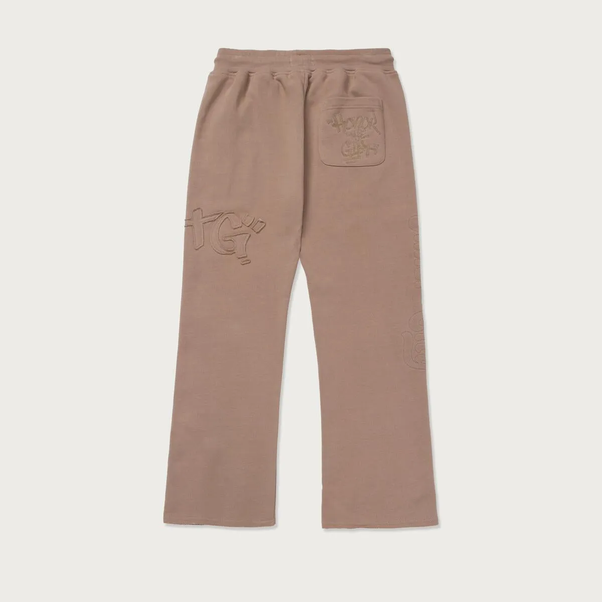 Honor The Gift Script Embroidered Sweats Light Brown