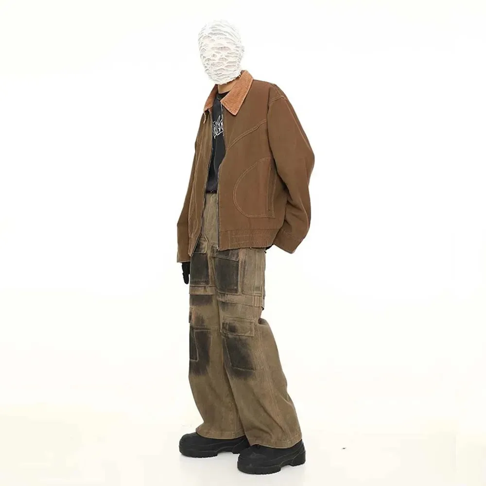 Industrial Wash Baggy Cargo Jeans