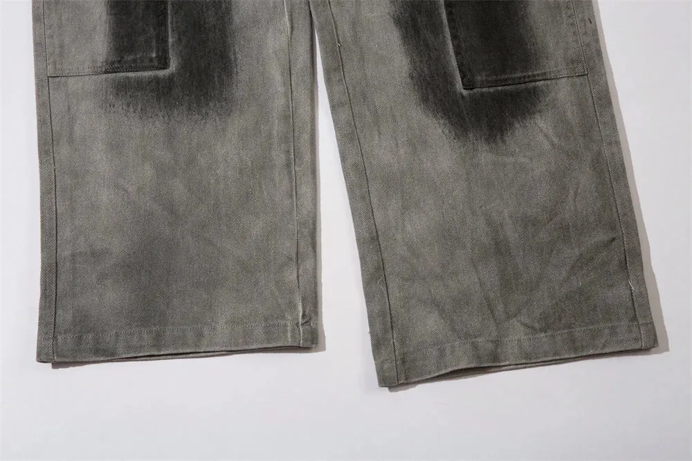 Industrial Wash Baggy Cargo Jeans