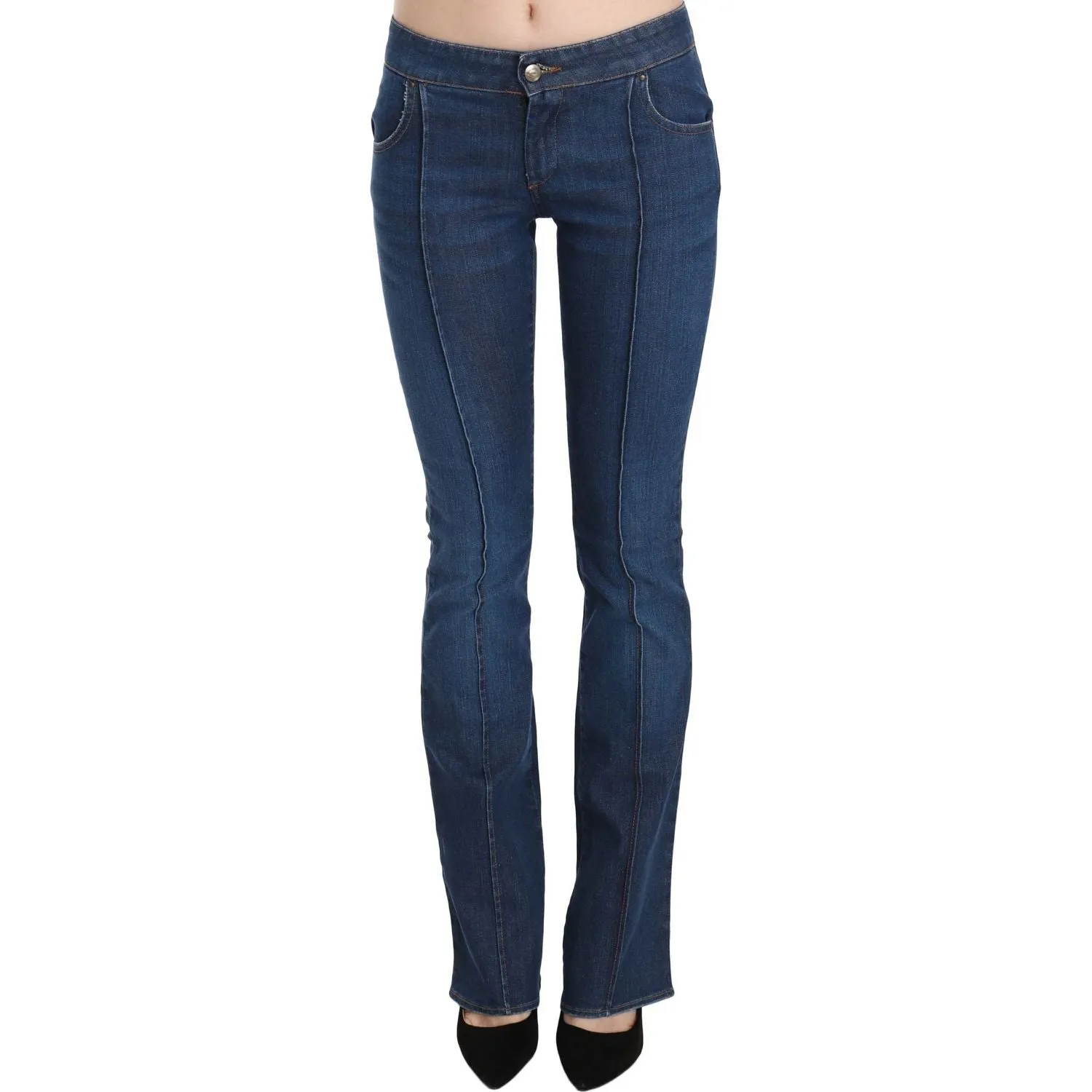 Just Cavalli Chic Blue Washed Boot Cut Denim Pants