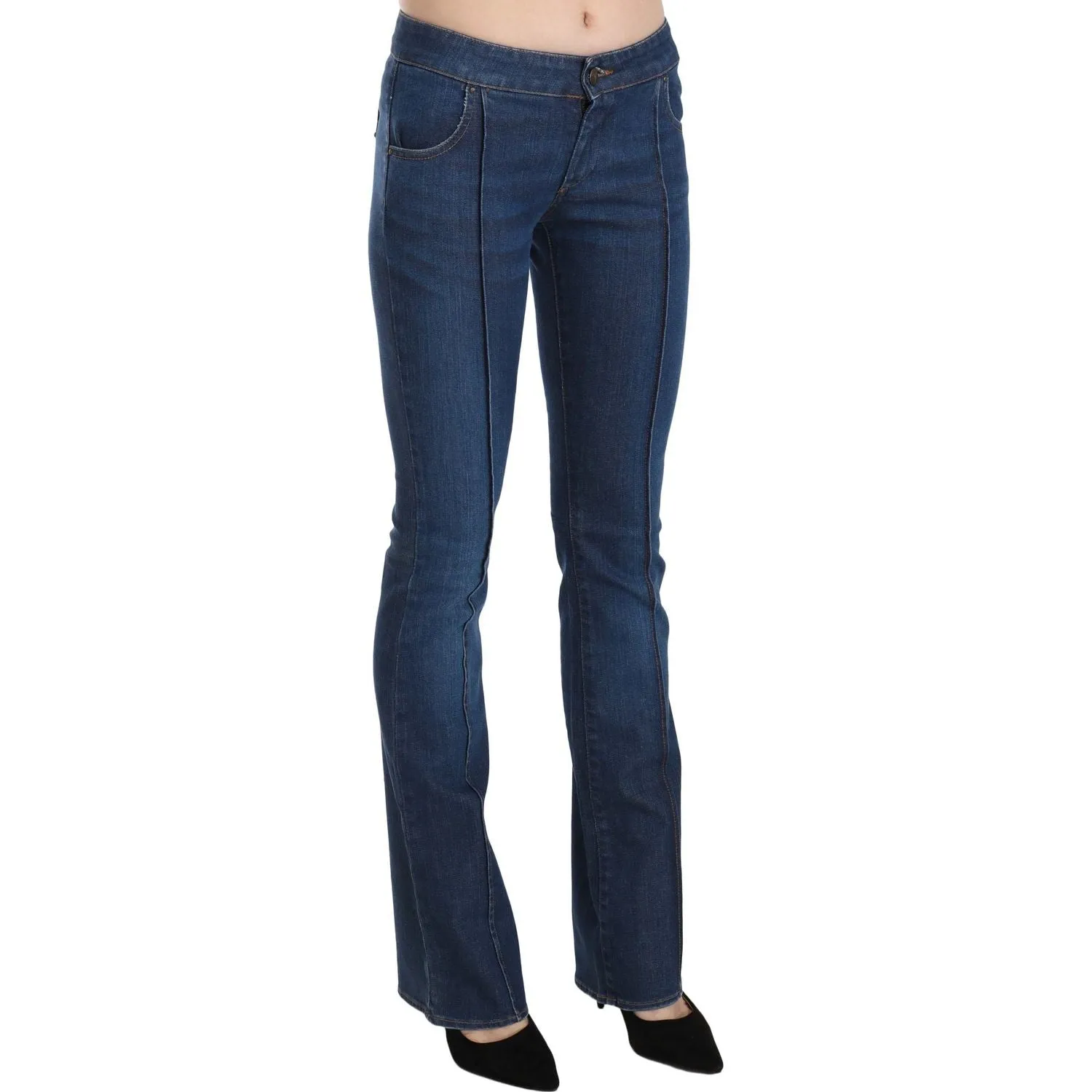 Just Cavalli Chic Blue Washed Boot Cut Denim Pants