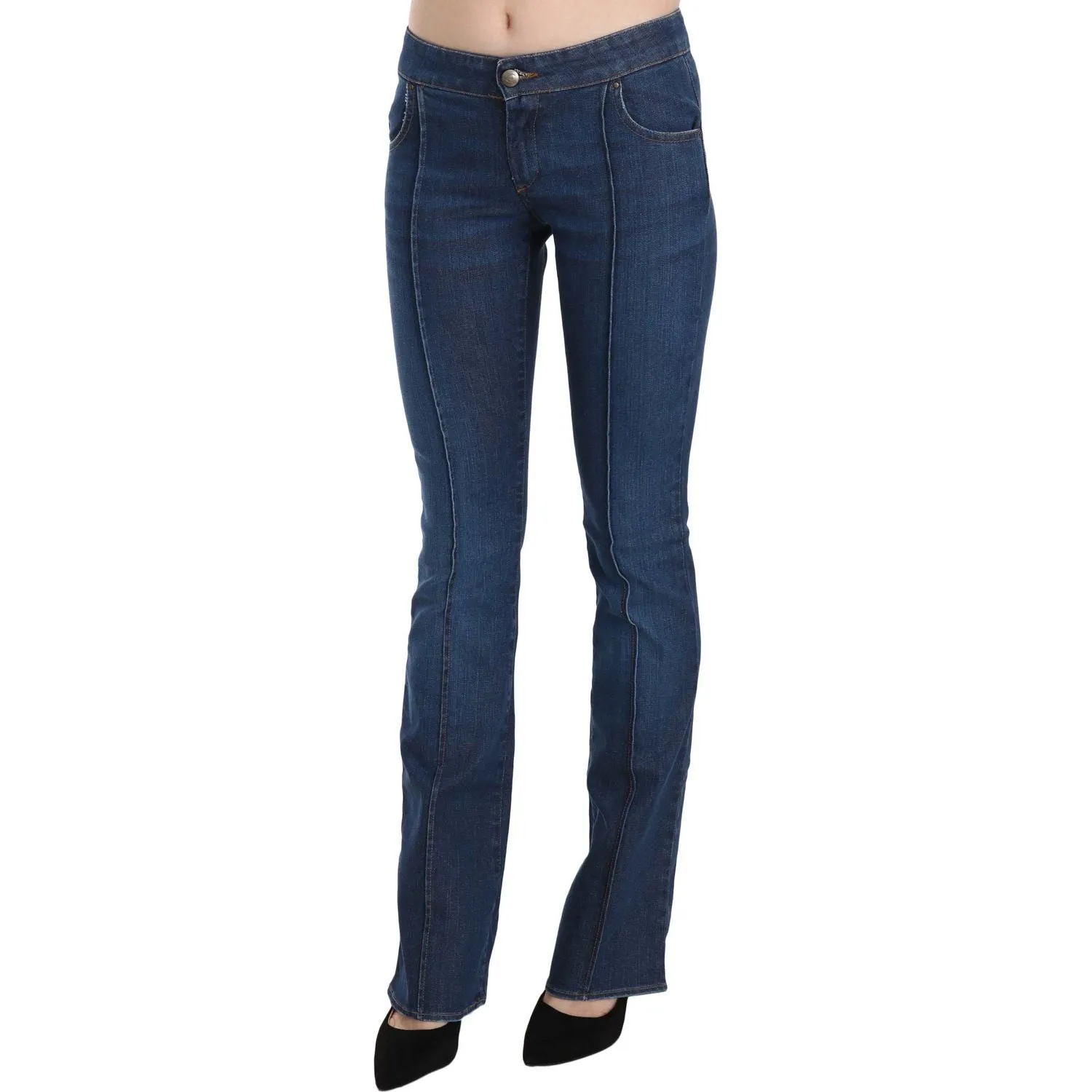 Just Cavalli Chic Blue Washed Boot Cut Denim Pants