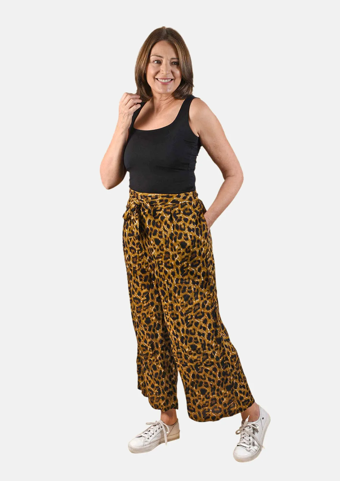 Leopard Print Wide Leg Palazzo