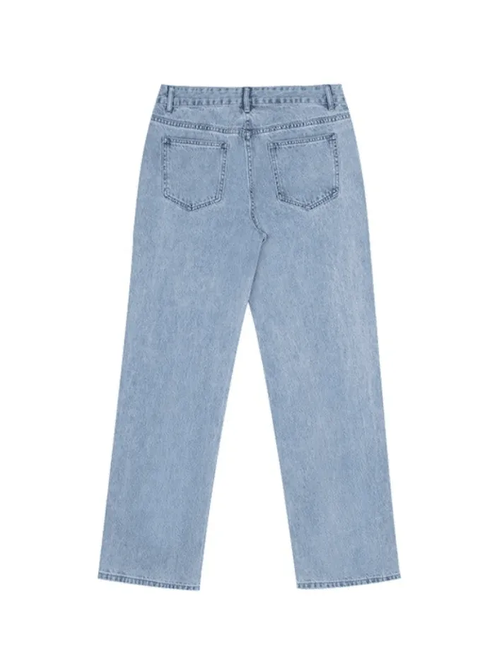 Light Wash Graceful Baggy Boyfriend Jeans