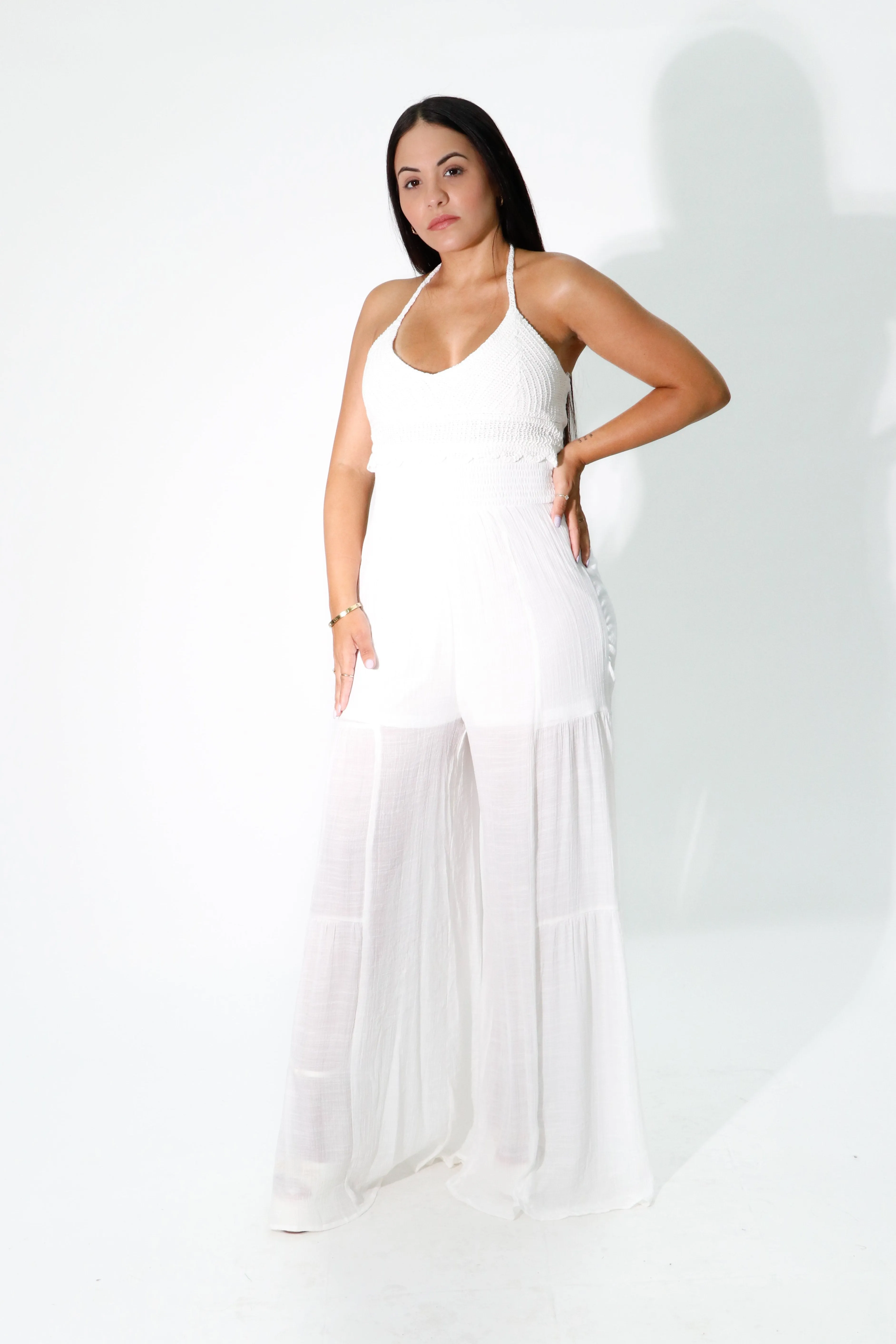 linen wide leg sleeveless jumpsuit