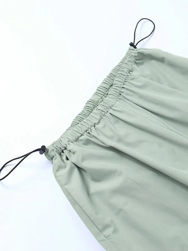 Loose Drawstring Pockets Pants Trousers