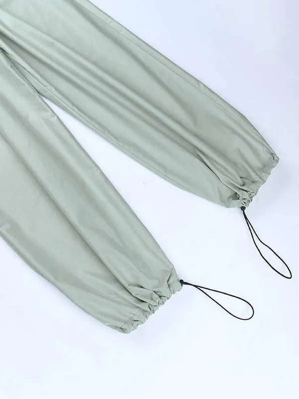 Loose Drawstring Pockets Pants Trousers