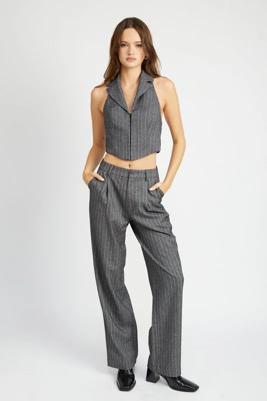 Loose fit pinstripe pants